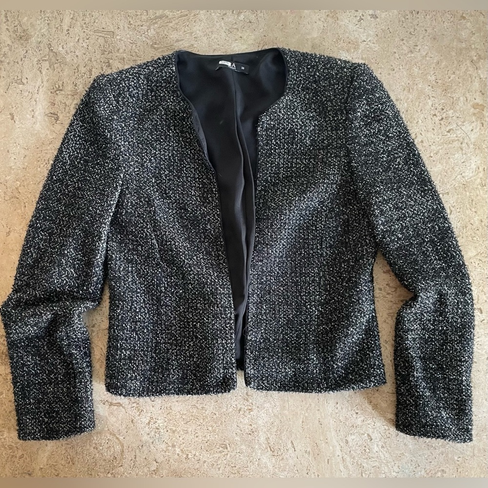 🍁50% Off Rdy 4 Fall P.A. Textured Black & Metallic Bolero Blazer - Picture 3 of 6